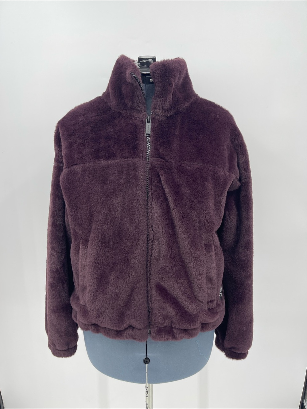 Calvin Klein Performance Maroon WOMENS JACKET SIZE L FAUX FUR